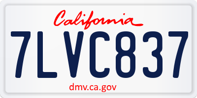 CA license plate 7LVC837