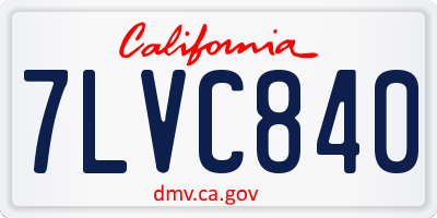 CA license plate 7LVC840