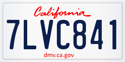 CA license plate 7LVC841