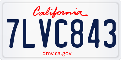 CA license plate 7LVC843