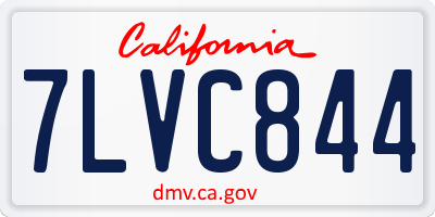 CA license plate 7LVC844