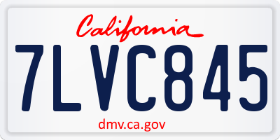 CA license plate 7LVC845