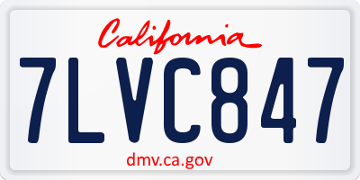 CA license plate 7LVC847