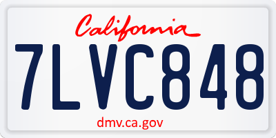 CA license plate 7LVC848