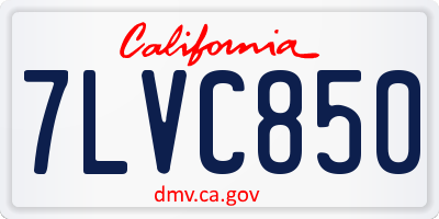 CA license plate 7LVC850