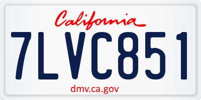 CA license plate 7LVC851