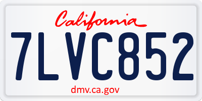CA license plate 7LVC852