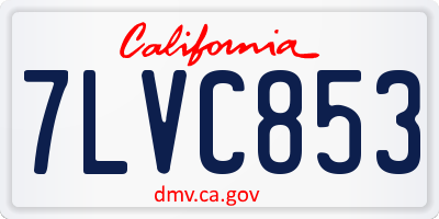 CA license plate 7LVC853