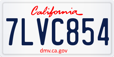 CA license plate 7LVC854