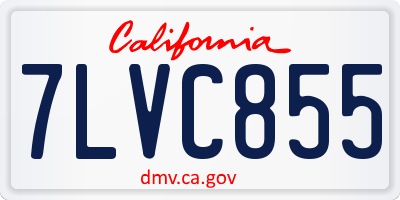 CA license plate 7LVC855