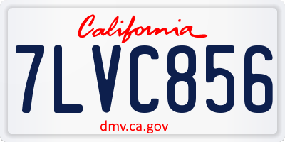 CA license plate 7LVC856