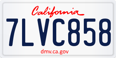CA license plate 7LVC858