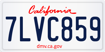 CA license plate 7LVC859