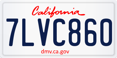 CA license plate 7LVC860