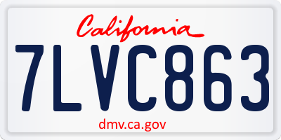 CA license plate 7LVC863