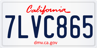 CA license plate 7LVC865