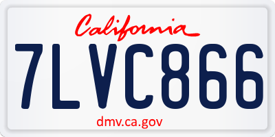 CA license plate 7LVC866
