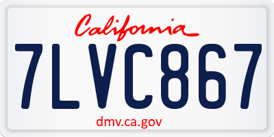 CA license plate 7LVC867