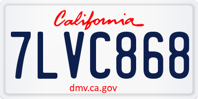 CA license plate 7LVC868