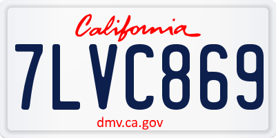 CA license plate 7LVC869