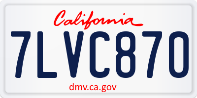 CA license plate 7LVC870