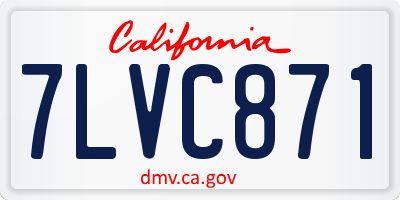 CA license plate 7LVC871