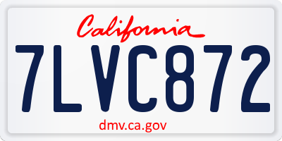 CA license plate 7LVC872