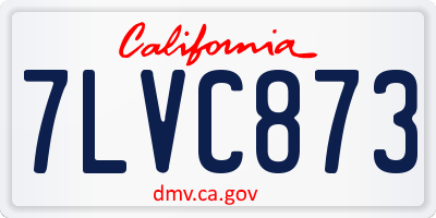 CA license plate 7LVC873