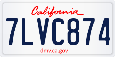 CA license plate 7LVC874