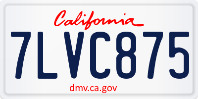 CA license plate 7LVC875
