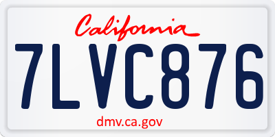 CA license plate 7LVC876