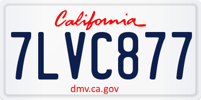 CA license plate 7LVC877