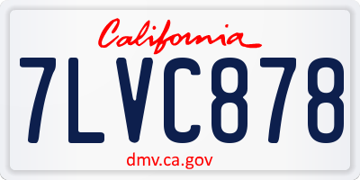 CA license plate 7LVC878