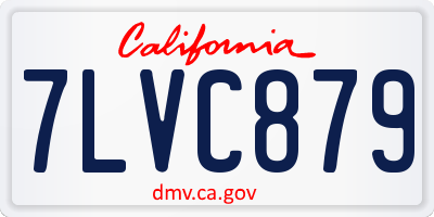 CA license plate 7LVC879