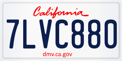 CA license plate 7LVC880