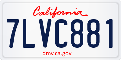 CA license plate 7LVC881