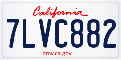 CA license plate 7LVC882