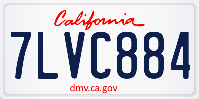 CA license plate 7LVC884