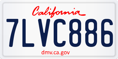 CA license plate 7LVC886