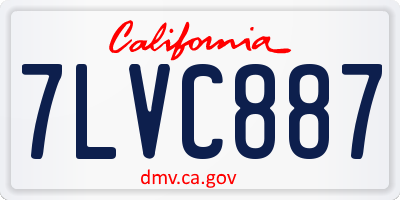CA license plate 7LVC887