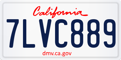 CA license plate 7LVC889