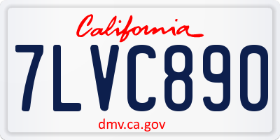 CA license plate 7LVC890