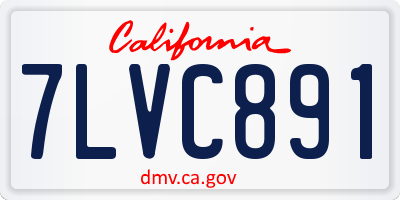 CA license plate 7LVC891