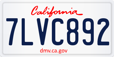 CA license plate 7LVC892