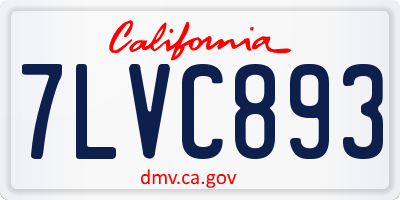 CA license plate 7LVC893