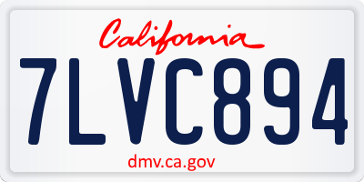 CA license plate 7LVC894