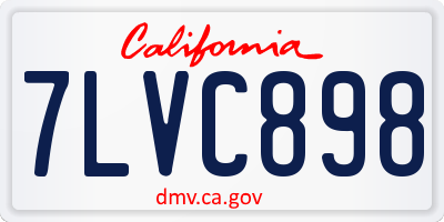 CA license plate 7LVC898