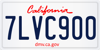 CA license plate 7LVC900