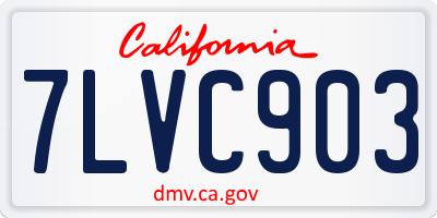 CA license plate 7LVC903