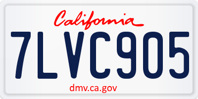CA license plate 7LVC905